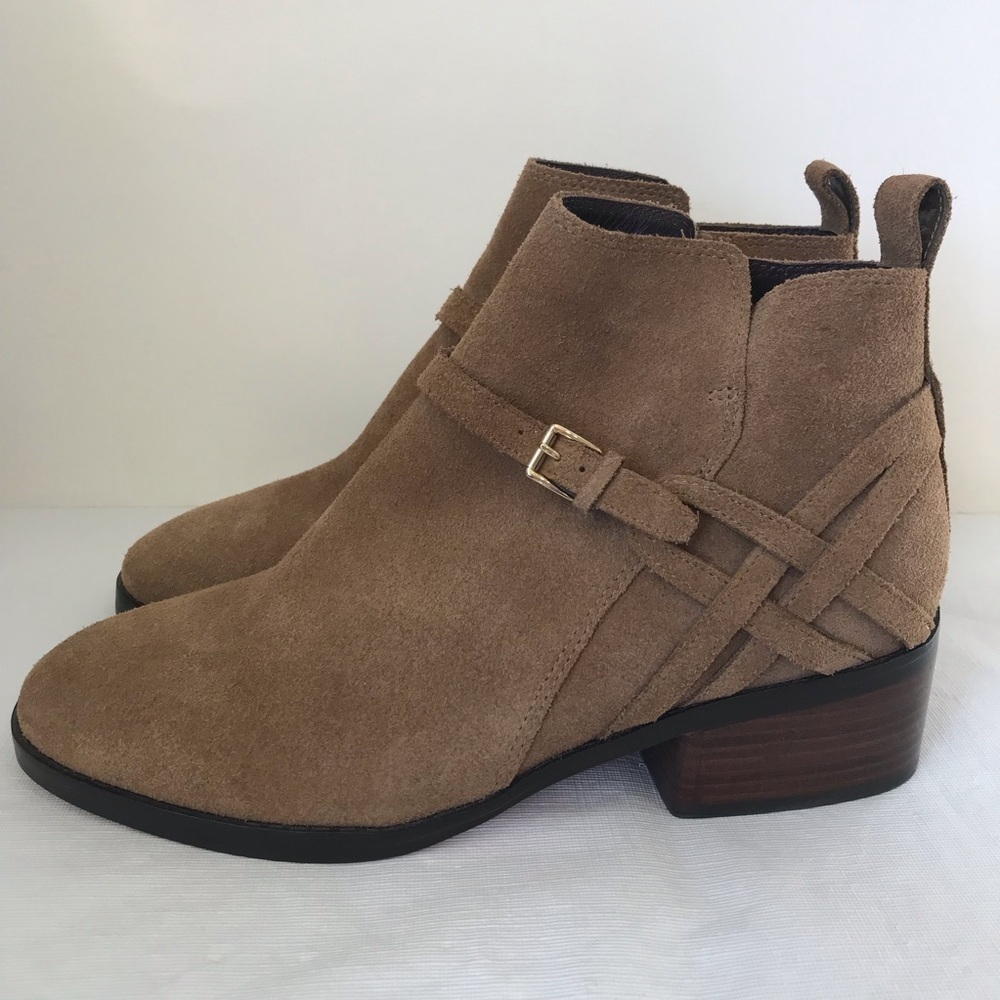 Cole Haan Suede Block Heel Ankle Booties